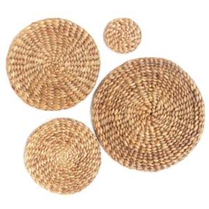 Napperon rond 20cm en jacinthe d'eau naturelle pour boisson et assiette - Product Image 1