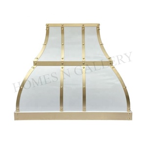 Housse de hotte de cuisine murale en acier inoxydable blanc personnalisée, finition antique - Product Image 6