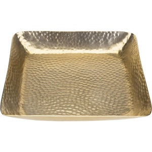 Elegante bandeja de servicio de metal chapado en oro Durable y elegante para servir bebidas Decoración de aperitivos - Product Image 3