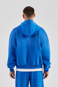 Sweat-shirts surdimensionnés personnalisés avec fermeture éclair pour hommes, logo personnalisé, impression par transfert thermique, 100% coton molletonné 350GSM, vente en gros - Product Image 2