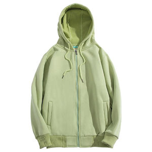 Vêtements Vêtements Respirant Hommes Zipper Hoodies Couleur Unie 100% Coton Blanc Mode Bonne Qualité Heavyweight Zipper Hoodies - Product Image 2