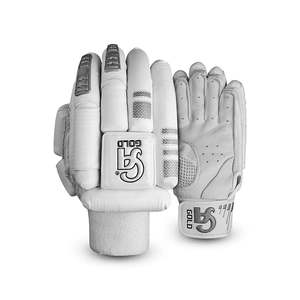 Guantes de Bateo para Cricket Gold Dragon para Zurdos, Blancos/Plateados - Product Image 1