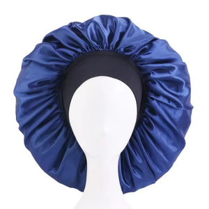 Gorro de noche de satén suave con estampado de logotipo personalizado de etiqueta privada personalizada con banda elástica envolvente de pelo de seda - Product Image 5