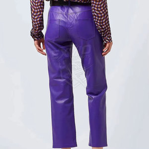 Pantalons en cuir pour femmes, taille mi-haute, coupe slim, mode streetwear, pantalons en cuir pour femmes pour l'hiver - Product Image 5