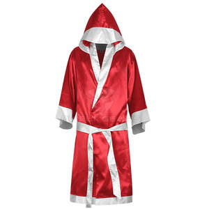 Vestido de boxeo de satén de color hecho a medida profesional con capucha, ropa de artes marciales, bata de boxeo a la venta - Product Image 1