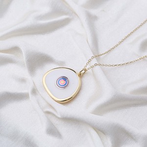 Irregular Shape White Enamel Design Necklace Turkish Handcrafted Wholesale 925 Sterling <b>Silver</b> Jewelry - Product Image 2