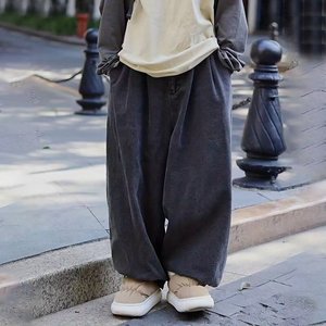 กางเกงยีนส์ฟอกสีวินเทจกางเกงคาร์โก้เอวสูงสำหรับผู้ชายผู้หญิงสวมใส่สบายได้หลากหลาย - Product Image 3