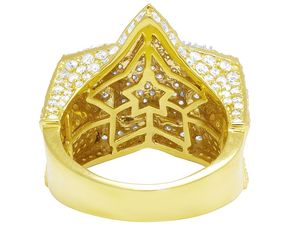 Anillo de estrella de moissanita chapado en oro para hombres y mujeres Hip Hop Iced Out 925 joyería de plata - Product Image 6
