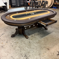Table de poker personnalisée de luxe Boîtes de dépôt de haute qualité Porte-gobelet Table de poker de casino à 10 joueurs pour jeu d'argent