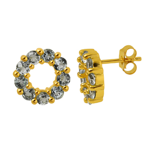 Creative Gold Plated 925 Sterling Silver Stud <b>Earrings</b> <b>Garnet</b> Gemstone Trendy Natural Wedding Engagement Party Styles for Gift - Product Image 4