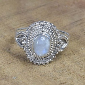 Meilleure qualité Design bague faite à la main bague 925 argent Sterling massif naturel bleu feu arc-en-ciel pierre de lune 925 timbre bijoux faits à la main - Product Image 5