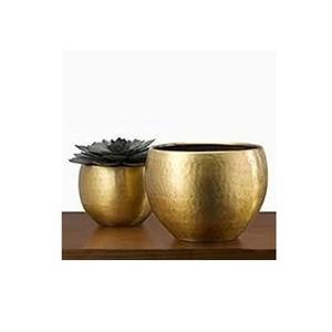 Ensemble de trois jardinières décoratives faites à la main en métal enduit d'émail écologique pour l'extérieur et l'intérieur - Product Image 2