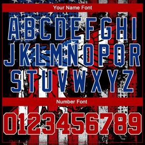 Camiseta de béisbol auténtica bandera americana águila 3D blanca real roja negra personalizada - Product Image 4