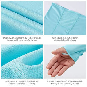 Sweat à capuche de pêche pour sports de plein air avec cache-cou intégré Chemise de protection solaire UV à manches longues Respirant et à séchage rapide - Product Image 6