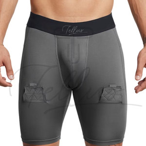 Wholesale Custom Logo <b>Men</b> Autumn Solid <b>Compression</b> <b>Shorts</b> Eco-Friendly Spandex/Nylon Drawstring Quick Dry Workout <b>Shorts</b> for - Product Image 4