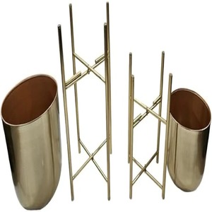 Macetas de interior ecológicas Art Deco modernas, macetas de latón, jarrón de suelo de bronce, decoración de jardín para el hogar, sala de estar y dormitorio - Product Image 4