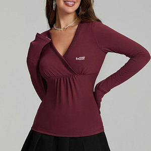 Camisetas de estilo de manga regular para mujer hechas en algodón 100%/camisetas de manga larga para mujer disponibles en todos los tamaños - Product Image 4