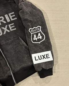 เสื้อฮู้ดซิปผู้ชายขายดี ปักลาย 3 มิติ ทรงหลวม ผ้าฝ้ายฟลีซ 100% แห้งเร็ว ระบายอากาศดี MOQ ต่ำ - Product Image 4