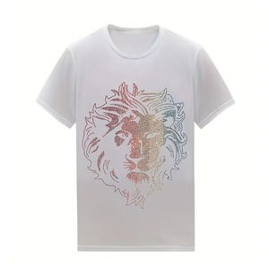 New Fashion Hot Drill Rhinestone Oversized Tshirt Custom Your Design logo Shine <b>Glitter</b> Rhinestone Luxury Men's T-shirts - Product Image 6