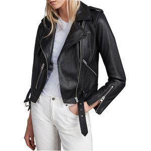 Nueva Chaqueta de Cuero para Mujer, Estilo Motero, Ajustada, con Cremallera, Forro Cálido para Invierno, Diseño Personalizado OEM 2026 - Product Image 1