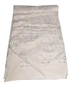 印度传统镜子工作白色棉质床罩床单床上用品手工刺绣被套吉普赛人