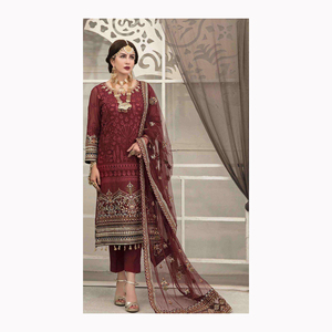 2024 Punjabi Patiyala indio pakistaní étnico señoras fiesta Salwar Kameez vestido traje de seda alta listo para usar boda al por mayor - Product Image 2