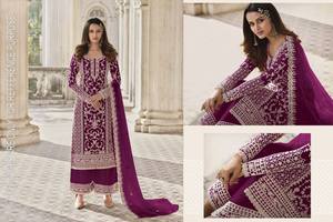 Bollywood Designer Indien Pakistanais Robe Collection Faux Georgette Tissu Avec Broderie Séquence Travail Pour Les Femmes Festival Porter - Product Image 3