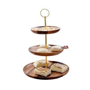 Servidor de pastel de 2 niveles galvanizado y de madera Soporte de pastel de postre de tamaño personalizado de calidad superior para uso doméstico en hoteles - Product Image 4