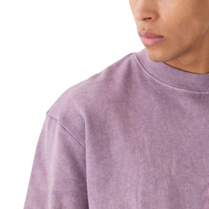 Sudaderas con Lavado Ácido al por Mayor de Fábrica, Algodón French Terry, Estilo Vintage, Lavado Ácido, Cuello Redondo, Sudaderas con Capucha y Sudaderas para Hombre - Product Image 4