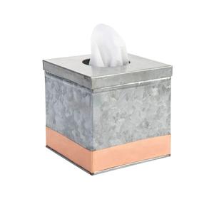 Simple Creative Iron Galvanized Finished <b>Tissue</b> Paper Holder for Home & Office Tabletop Decor Square <b>Tissue</b> <b>Box</b> - Product Image 2