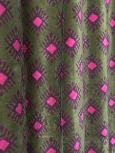 Cotton Velvet Curtains Geometric Diamond Pattern Mid Century Boho Home Decor Luxury Cotton Velvet Style - Product Image 1