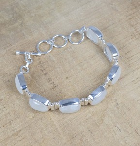 925 Perfect Fashion Jewelry Handmade Solid Sterling Silver Moonstone <b>Bracelet</b> <b>Gemstone</b> <b>Bracelet</b> Jewelry India Fine Jewelry - Product Image 5