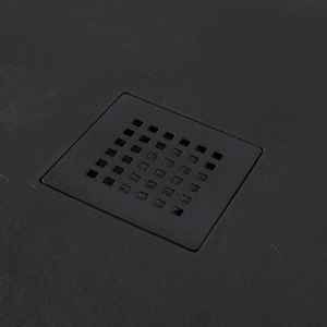 Receveur de douche semi-circulaire moderne en plastique anthracite antidérapant 80x80 cm Milan, Fournitures pour salle de bain et toilettes KORICINI - Product Image 3