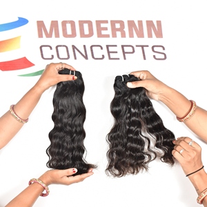 Cabello natural virgen sedoso para precio de calidad Máquina de doble trama Paquete ondulado natural Cutícula alineada Cabello humano brasileño Temple - Product Image 3