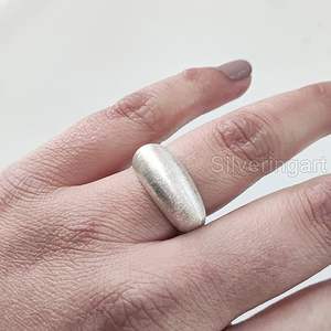 Anillo para mujer, anillo liso con acabado mate, anillo para meditación y ansiedad, regalo de Navidad, joyería hecha a mano, anillo de plata de ley 925 - Product Image 2