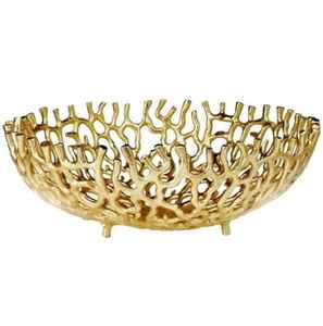 Bols décoratifs personnalisés en forme de demi-lune en aluminium poli brillant or Style classique Technique coulée Cadeau d'affaires stocké - Product Image 3