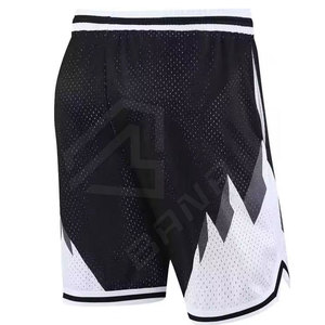 Short en maille de basket-ball brodé classique imprimé blanc brillant personnalisable pour hommes avec poches pas cher bas prix - Product Image 5