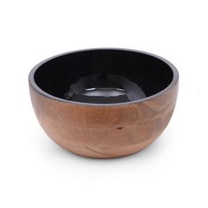 Bols en bois profonds décoratifs d'impression naturelle de forme ronde servant la soupe et le bol en bois de riz pour la vaisselle de vaisselle de cuisine - Product Image 3