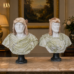 Busto de Hércules de Mármol Multicolor para Decoración de Jardín Exterior, Mesa Interior y Hogar - Product Image 1