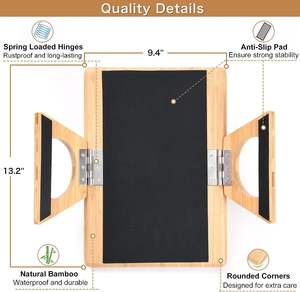 Sofa Arm <b>Tray</b> Bamboo Couch Arm Table with Couch Cup Holder Foldable Armrest <b>Tray</b> Clip on Wide Couches <b>for</b> <b>Eating</b> Drinks - Product Image 4