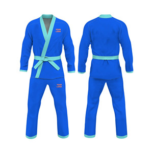 Uniforme de Taekwondo d'arts martiaux OEM 100% coton Logo personnalisé Style court pour le karaté et l'entraînement - Product Image 1