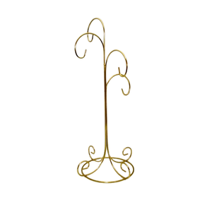 Soporte de joyería de exhibición chapado en oro de latón con soporte de joyería de tamaño y forma personalizado de tres niveles a la venta - Product Image 6