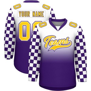 Wholesale Custom <b>Ice</b> Hockey Jersey OEM Factory Price Durable Polyester Sublimation Quick Dry Breathable Teamwear Uniform - Product Image 4
