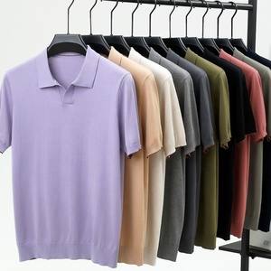 Camiseta Polo de Manga Corta con Cuello en V para Hombre, Ecológica, de Spandex/Poliéster, 220g, de Buena Calidad, Casual, Venta al Por Mayor/Personalizada de Fábrica - Product Image 1