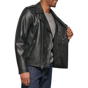 Chaqueta de cuero genuino para hombre transpirable personalizada de la mejor calidad modelo superior para el estilo de calle principal de invierno con logotipo frontal - Product Image 1