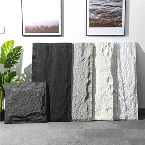 Peso ligero al aire libre Exterior decorativo Pu Faux Rock Panel de piedra de poliuretano 3D Pu Stone Panel de pared