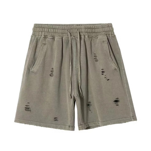 Shorts Oxford pour hommes, vintage, délavés à l'acide, imprimés, en polyester/coton, coupe droite, mi-longueur, décontractés, écologiques, respirants, séchage rapide - Product Image 2