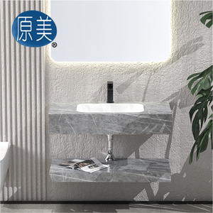 Cuvette rectangulaire flottante moderne en marbre et ardoise, comptoir en céramique, meuble de toilette mural <span class=keywords><strong>pour</strong></span> salle de bain, <span class=keywords><strong>miroir</strong></span> <span class=keywords><strong>pour</strong></span> villa de ferme - Product Image 6