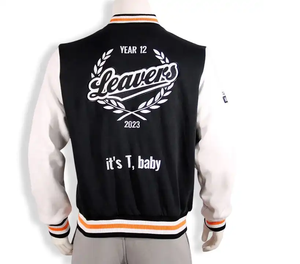 Veste universitaire pour hommes grande taille, broderie de logo personnalisée, laine/polyester, veste décontractée d'hiver, vente en gros - Product Image 4
