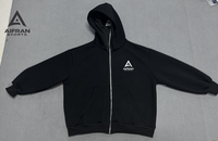 Sudadera con capucha AIFRAN Premium con cremallera completa para hombre, parte superior de chándal con máscara integrada, logotipo personalizado, sudadera blanca lisa para invierno